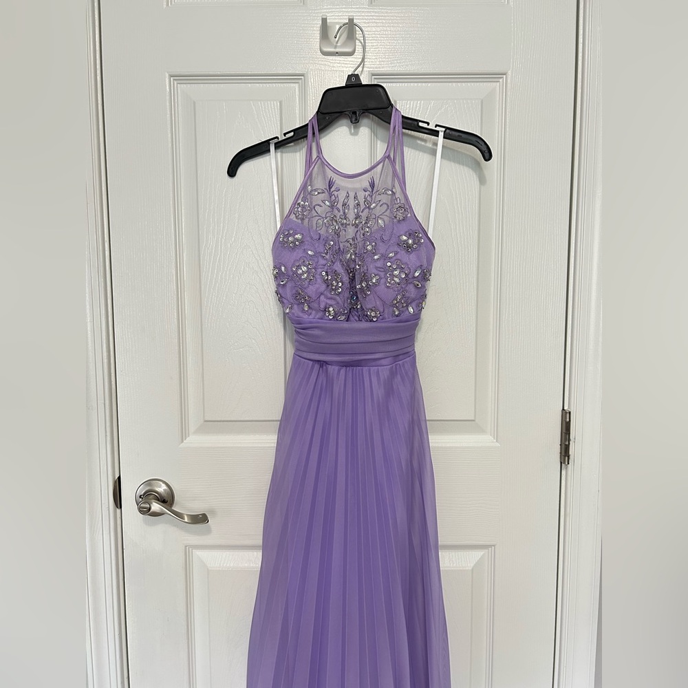 B DARLIN Light Purple Halter Maxi Dress